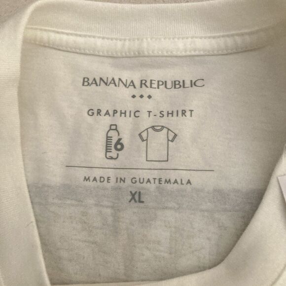Banana Republic Safari Pocket Tee Mens XL Iguana Map White Logo Lizard Reptile - Picture 5 of 13